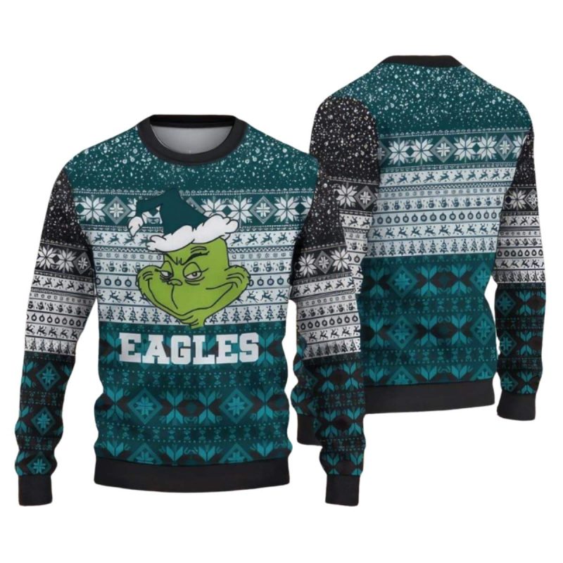 Philadelphia Eagles Grinch Cool Ugly Sweater 1