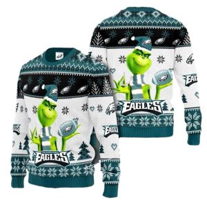 Philadelphia Eagles Grinch Knit Ugly Sweater