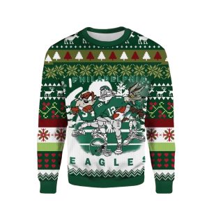 Philadelphia Eagles Looney Tunes Characters Ugly Sweater