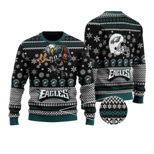 Philadelphia Eagles Mascot And Helmet Ugly Sweater