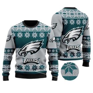 Philadelphia Eagles Snowflakes Pattern Ugly Sweater