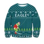 Philadelphia Eagles The Grinch Snowflakes Christmas Ugly Sweaer