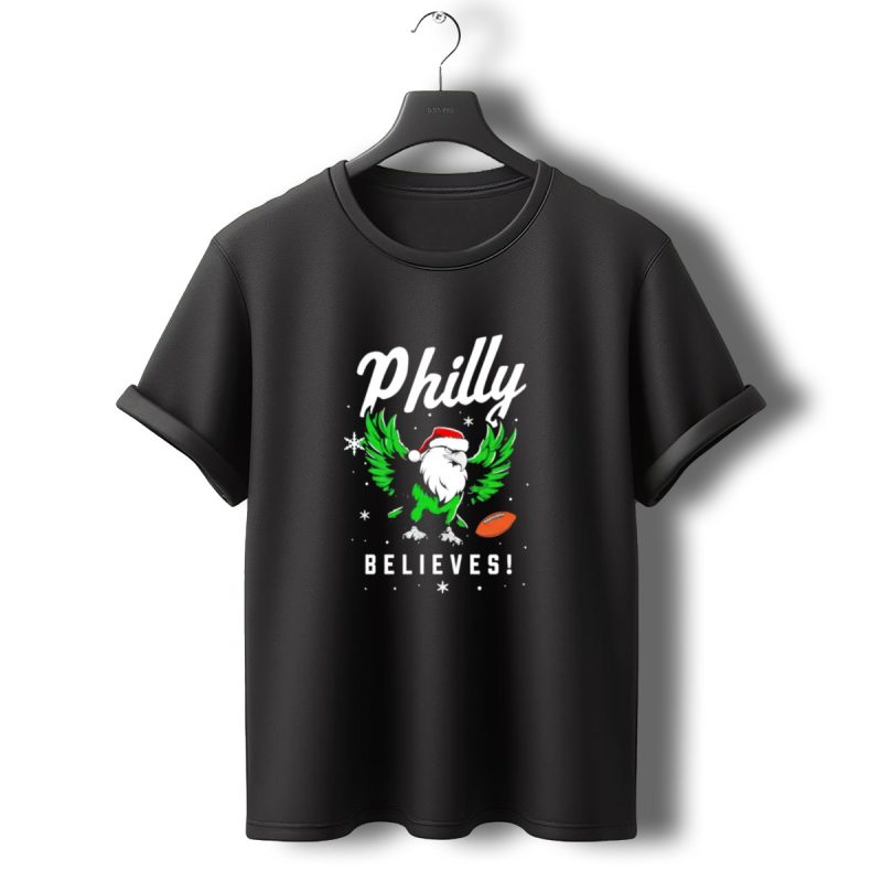 Philly Believes Christmas Eagles Football Santa T Shirt T Shirt 0 1