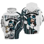 Philadelphia Eagles Mickey Mouse Hug Football Logo All Over Print Hoodie