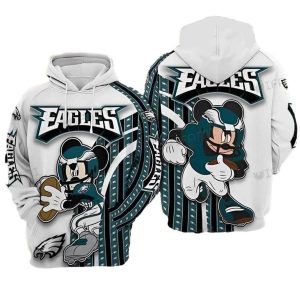 Philadelphia Eagles Mickey Mouse Hug Football Logo All Over Print Hoodie