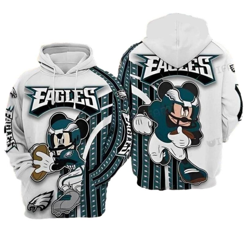 Philly Eagles Hoodie 3D Mickey Mouse Hug Football Logo Philadelphia Eagles Gift 0 768X768 1