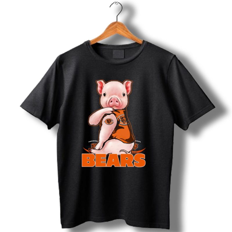Pig In Chicago Bears Jersey With Football And Logo Bears T Shirt 1 T Shirt 1