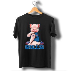 Pig Wearing Buffalo Bills Jersey T-Shirt