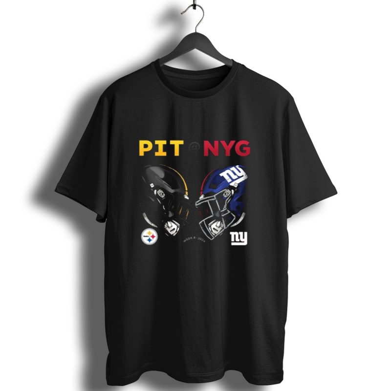 Pit Nyg Week 8 2024 Pittsburgh Steelers New York Giants Nfl Matchup Helmets T Shirt 1 T Shirt 1