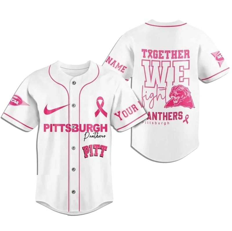 Pittsburgh Panthers Breast Cancer Baseball Jersey 1
