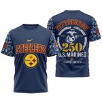 Pittsburgh Steelers 250Th Anniversary Of The United States Marine Corps AOP T-Shirt