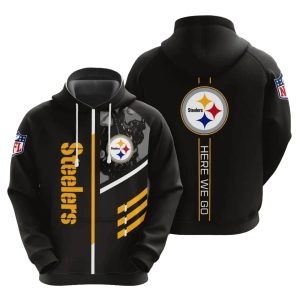 Pittsburgh Steelers 3 Lines Graphic Gift For Fans AOP Hoodie