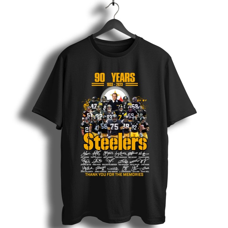 Pittsburgh Steelers 90 Years 1933 2023 Thank You For The Memories Signatures Shirt T Shirt 1