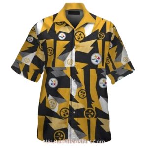 Pittsburgh Steelers Abstract Gold And Black Design Hawaiian Shirt