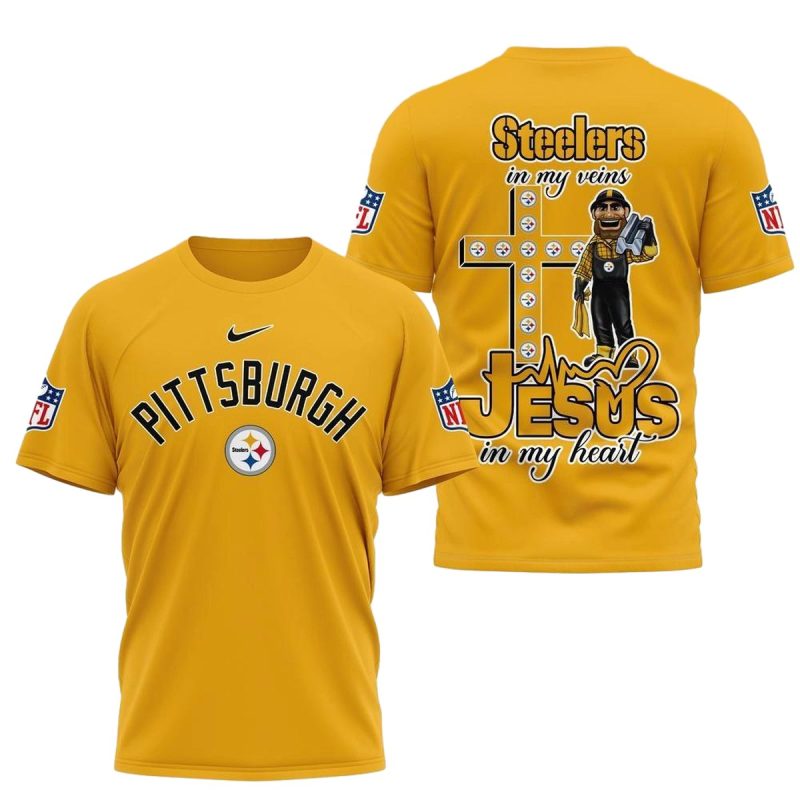 Pittsburgh Steelers And Jesus In My Heart Aop T Shirt 1