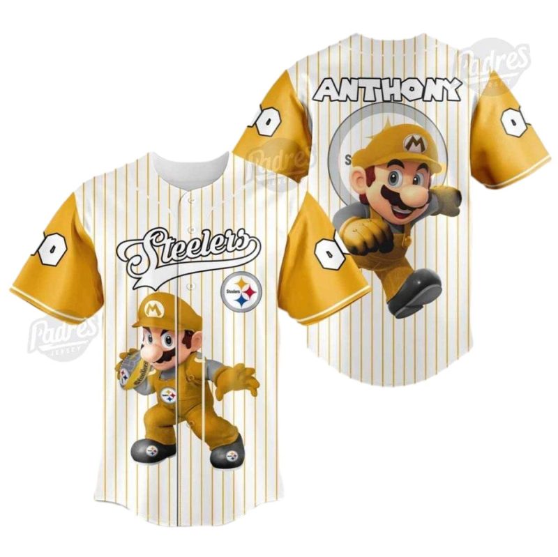 Pittsburgh Steelers And Super Mario Baseball Jersey 1