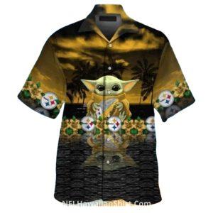 Pittsburgh Steelers Baby Alien Palm Scene Hawaiian Shirt