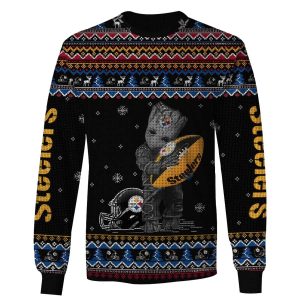 Pittsburgh Steelers Baby Groot Hug Ball Ugly Sweater AOP Sweatshirt