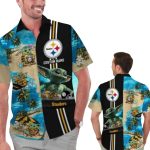 Pittsburgh Steelers Baby Yoda On The Beach Hawaiian Shirt