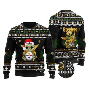 Pittsburgh Steelers Baby Yoda Santa Claus Funny Ugly Sweater