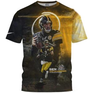 Pittsburgh Steelers Ben Roethlisberger No 7 AOP T-Shirt