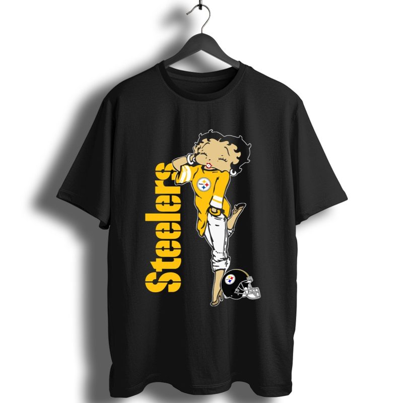 Pittsburgh Steelers Betty Boop Fan Cross Shoulder Cross Shoulder Shirt T Shirt 1