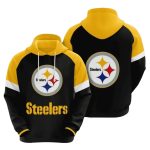 Pittsburgh Steelers Big Logo Black And Yellow AOP Hoodie