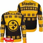 Pittsburgh Steelers Big Logo Yellow And Black Ugly Sweater