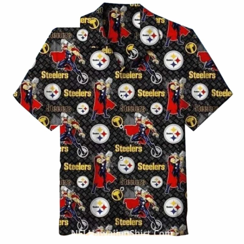 Pittsburgh Steelers Biker And Logo Hawaiian Shirt 1