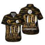 Pittsburgh Steelers Black And Gold Surfboard Art Hawaiian Shirt