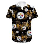 Pittsburgh Steelers Black And Gold Tropical Fruits Hawaiian Shirt