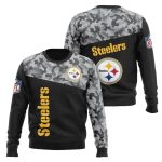 Pittsburgh Steelers Black Camo AOP Sweatshirt