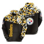 Pittsburgh Steelers Black Gold Camo AOP Hoodie