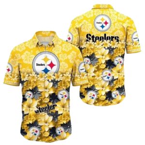 Pittsburgh Steelers Bloom Of Victory Floral Burst Hawaiian Shirt