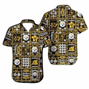 Pittsburgh Steelers Bold Black And Yellow Patchwork Hawaiian Shirt