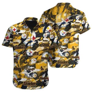 Pittsburgh Steelers Bold Logo Pattern Hawaiian Shirt