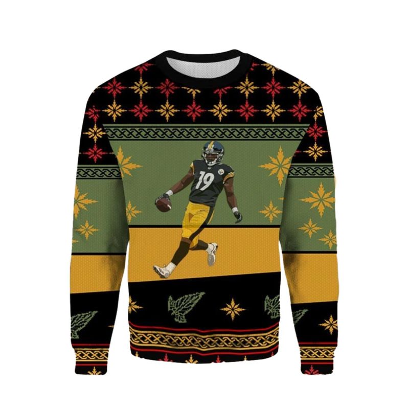 Pittsburgh Steelers Calvin Austin No 19 Ugly Sweater 1
