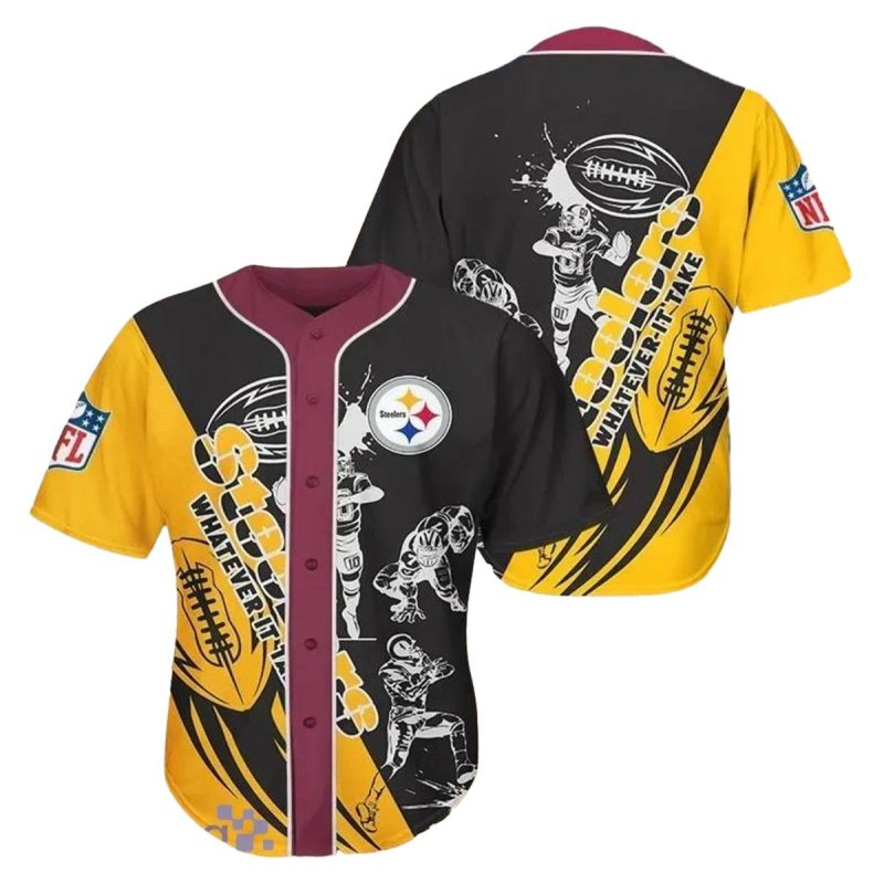 Pittsburgh Steelers Cartoon Player Baseball Jersey 1