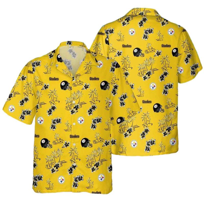 Pittsburgh Steelers Characters Tropical Yellow Hawaiian Shirt 1