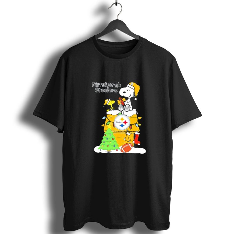 Pittsburgh Steelers Christmas Snoopy Rooftop Holiday Scene T Shirt 1 T Shirt 1