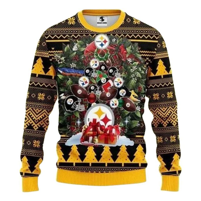 Pittsburgh Steelers Christmas Tree Ugly Sweater 1
