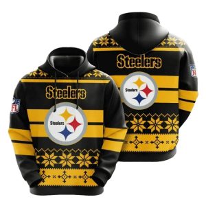 Pittsburgh Steelers Christmas Ugly Pattern AOP Hoodie