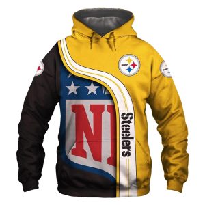 Pittsburgh Steelers Curve Black And Yellow AOP Hoodie