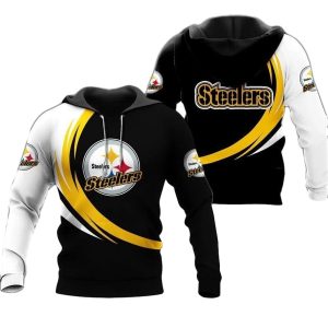 Pittsburgh Steelers Curve Graphic Gift For Men AOP Hoodie