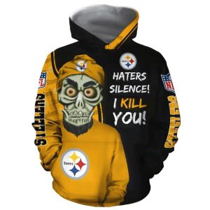 Pittsburgh Steelers Cute Death Haters Silence I Kill You AOP Hoodie