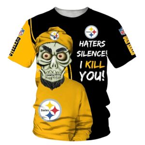 Pittsburgh Steelers Cute Death Haters Silence I Kill You AOP T-Shirt