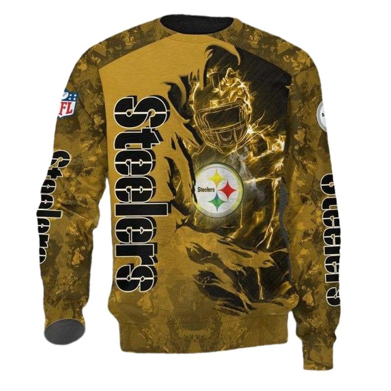 Pittsburgh Steelers Dark Golden Camo Aop Sweatshirt 1