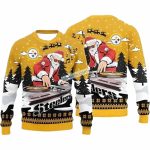 Pittsburgh Steelers Dj Santa Claus Yellow Black Funny Ugly Sweater
