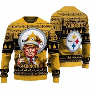 Pittsburgh Steelers Donald Trump Santa Claus Ugly Sweater