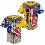 Pittsburgh Steelers Eagles American Flag Baseball Jersey